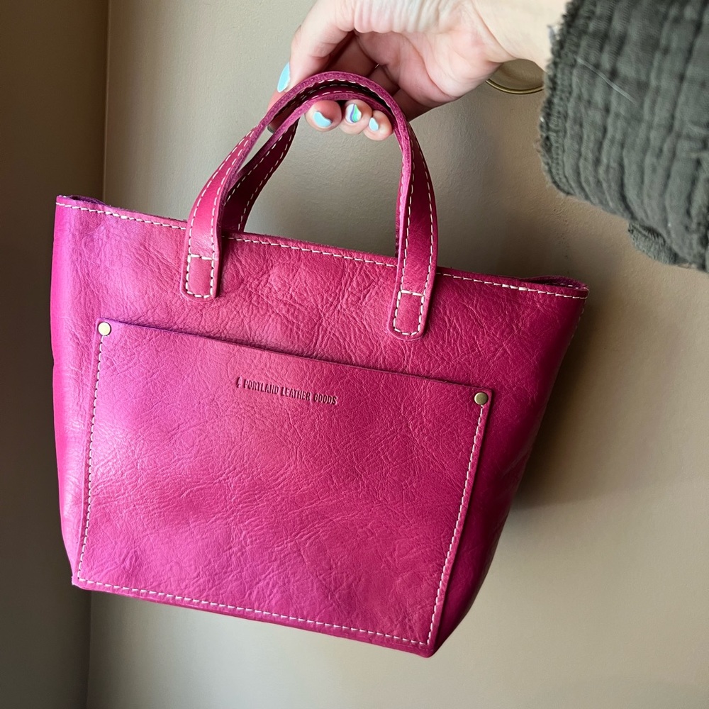 Portland Leather Goods Unicorn 🦄 Hibiscus Mini Crossbody w Zipper